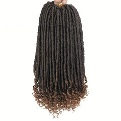 12Pcs Pack Goddess Locs Crochet Hair Brown 350 Straight Faux Locs