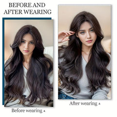 7pcs Long Wavy Hair Pieces Clip In Extensions Natural Look 16clips
