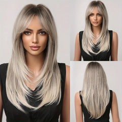 Long Straight Layered Synthetic Wig Easy to Wear