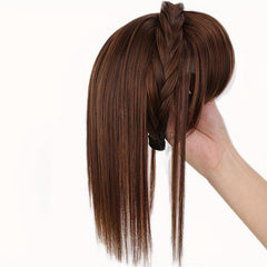 Synthetic Hair Extensions with Braided Headband for Daily Use