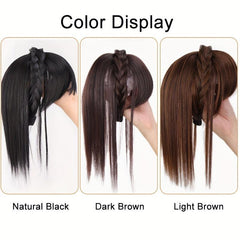 Synthetic Hair Extensions with Braided Headband for Daily Use