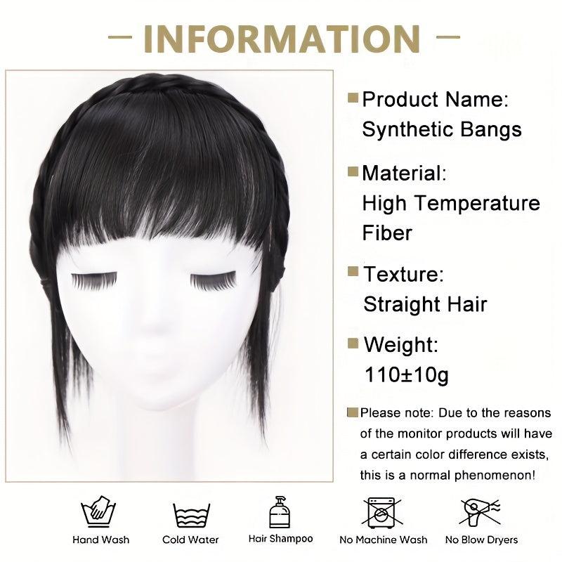 Synthetic Hair Extensions with Braided Headband for Daily Use