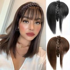 Synthetic Hair Extensions with Braided Headband for Daily Use