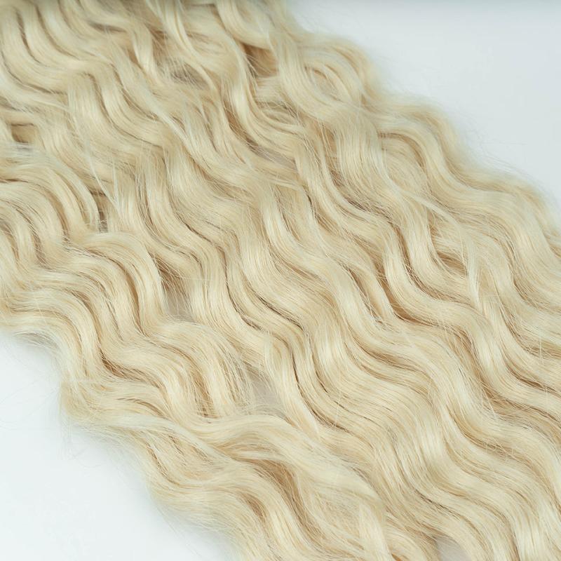 Ombre Blonde Water Wave Braiding Hair Extensions 36cm Curly Braid Crochet Hair