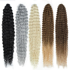 Ombre Blonde Water Wave Braiding Hair Extensions 36cm Curly Braid Crochet Hair