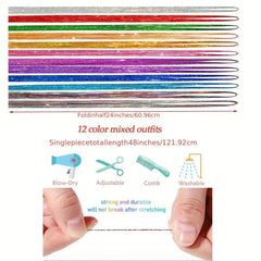 12 Pcs Y2K Tinsel Hair Extension Clip Glitter Hair Accessories
