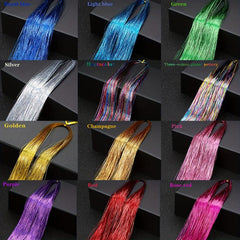 12 Pcs Y2K Tinsel Hair Extension Clip Glitter Hair Accessories