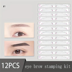 12Pcs Eyebrow Stencil Set Reusable DIY Drawing Guide Grooming Template Card