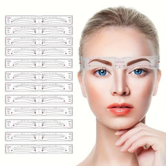 12Pcs Eyebrow Stencil Set Reusable DIY Drawing Guide Grooming Template Card