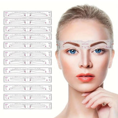 12Pcs Eyebrow Stencil Set Reusable DIY Drawing Guide Grooming Template Card