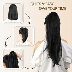 Natural Wave Ponytail Extension 22 Inches Claw Clip Synthetic Wig