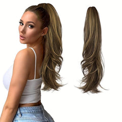 Natural Wave Ponytail Extension 22 Inches Claw Clip Synthetic Wig