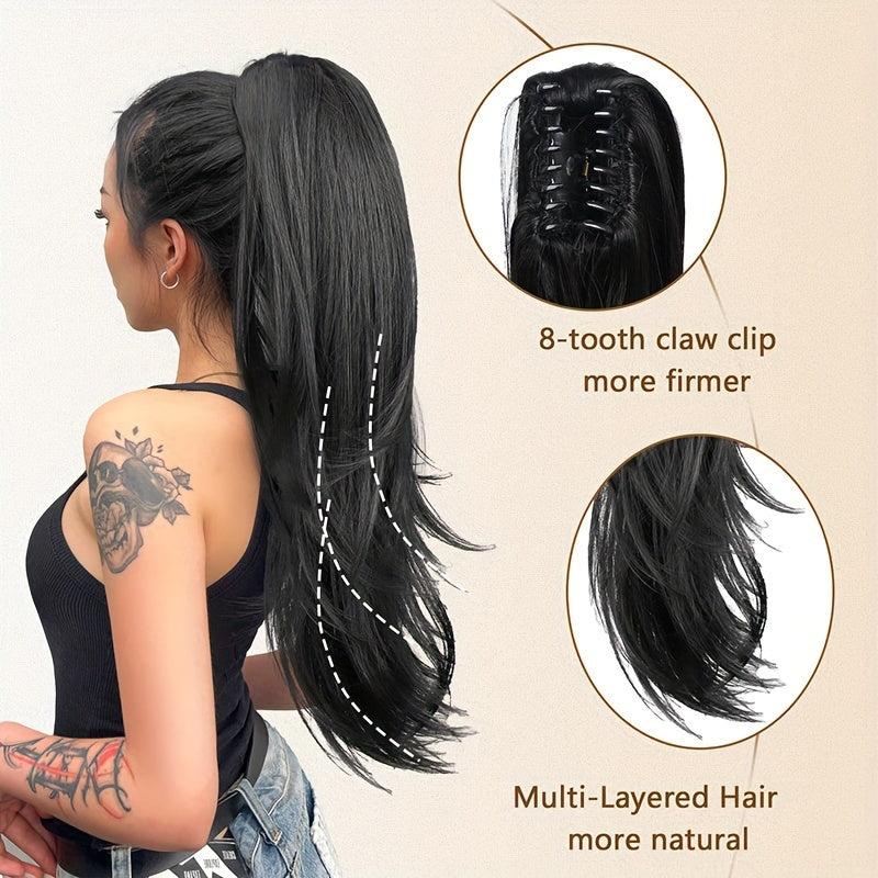 Natural Wave Ponytail Extension 22 Inches Claw Clip Synthetic Wig