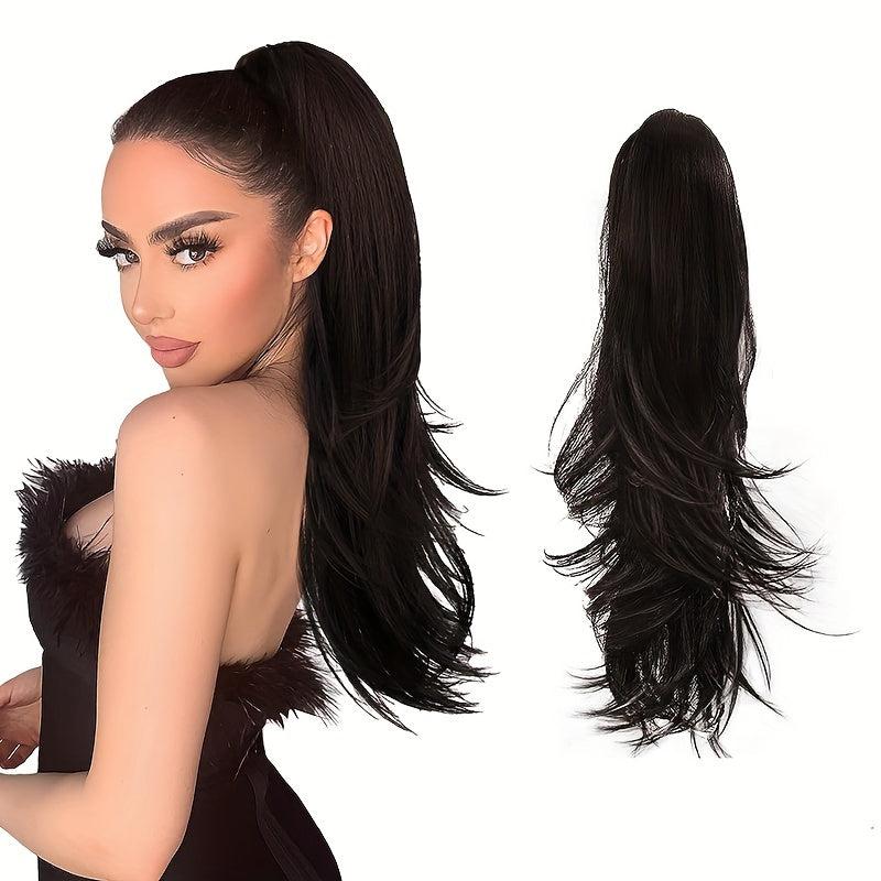 Natural Wave Ponytail Extension 22 Inches Claw Clip Synthetic Wig