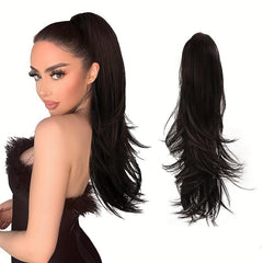 Natural Wave Ponytail Extension 22 Inches Claw Clip Synthetic Wig