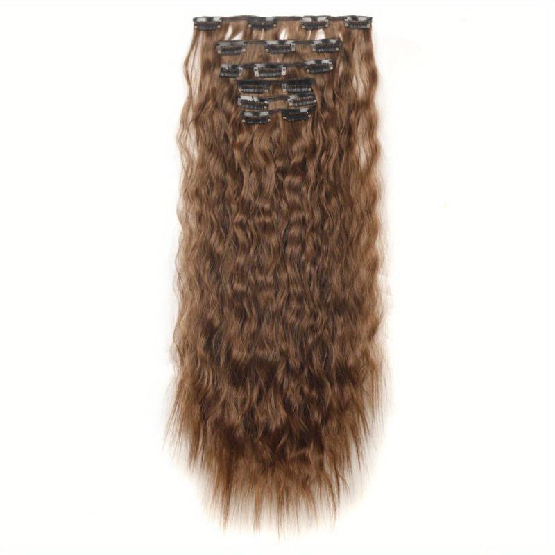 6pcs Long Curly Hair Pieces Synthetic Clip In Hair Extensions Natural Look