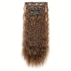 6pcs Long Curly Hair Pieces Synthetic Clip In Hair Extensions Natural Look