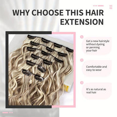 6pcs Long Curly Hair Pieces Synthetic Clip In Hair Extensions Natural Look