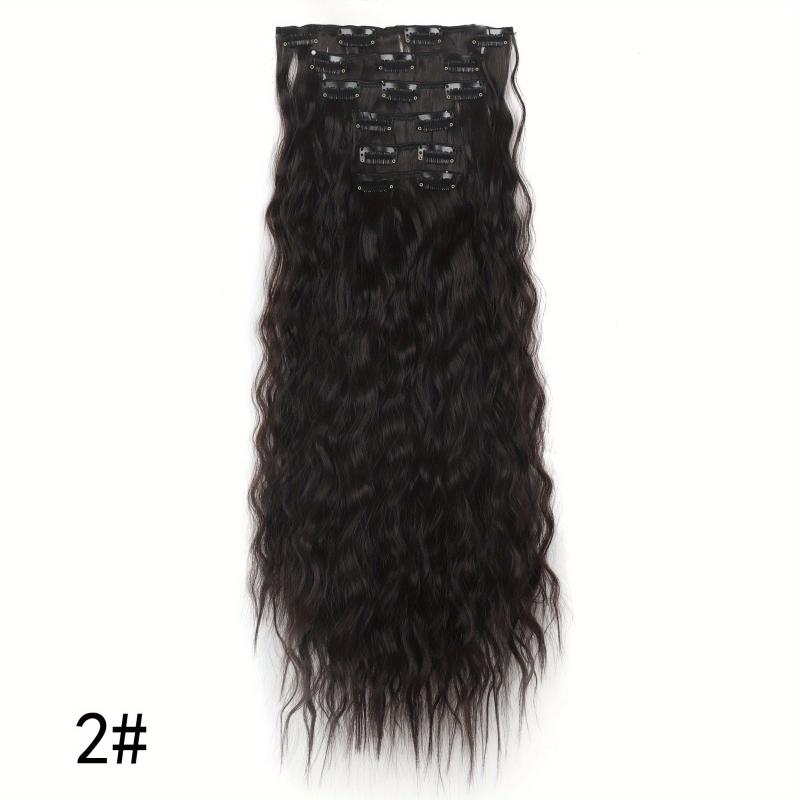 6pcs Long Curly Hair Pieces Synthetic Clip In Hair Extensions Natural Look