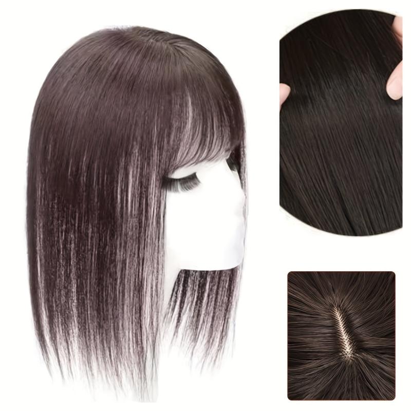 Human Hair Clip In Hair Extensions with Bangs for Daily Use