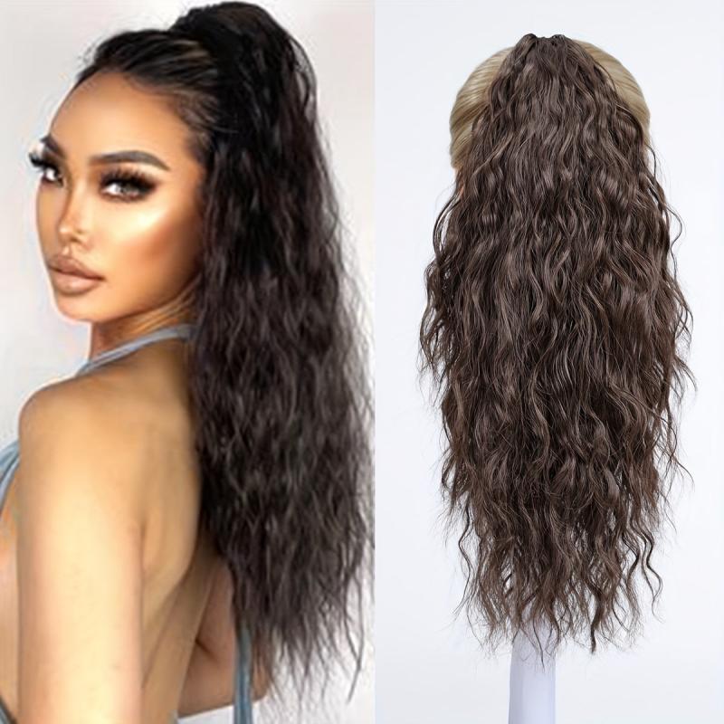 Long Curly Wavy Ponytail Extensions Synthetic Clip In Hair