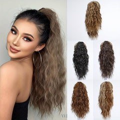 Long Curly Wavy Ponytail Extensions Synthetic Clip In Hair