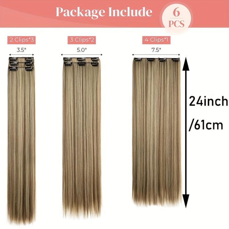 Long Straight Hair Extensions 60-96 cm Synthetic Fiber Hairpiece For Women Girls