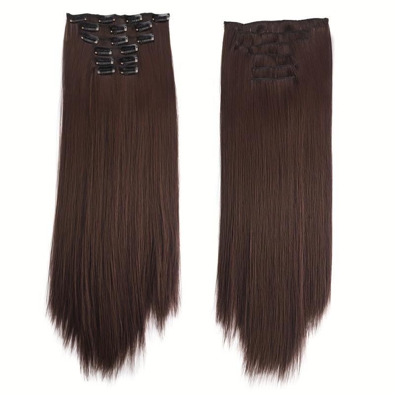 Long Straight Hair Extensions 60-96 cm Synthetic Fiber Hairpiece For Women Girls