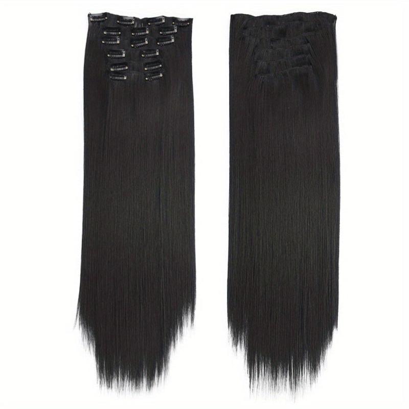 Long Straight Hair Extensions 60-96 cm Synthetic Fiber Hairpiece For Women Girls