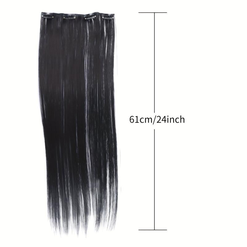6 PCS Invisible Clips Hair Toppers 60 96 Cm Long Straight Clip-In Hair Extension