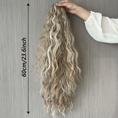 Curly Water Wave Ponytail Hair Extensions, Drawstrings, Long Hair Pieces