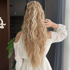 Curly Water Wave Ponytail Hair Extensions, Drawstrings, Long Hair Pieces