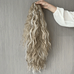 Curly Water Wave Ponytail Hair Extensions, Drawstrings, Long Hair Pieces