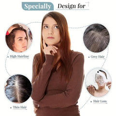 Wavy Hair Topper with Bangs Natural Wave Crown Toppers Clip In Hairpiece