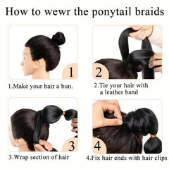 Bubble Ponytail With Hair Tie Elastic Hair Rope Synthetic Hair Extensions
