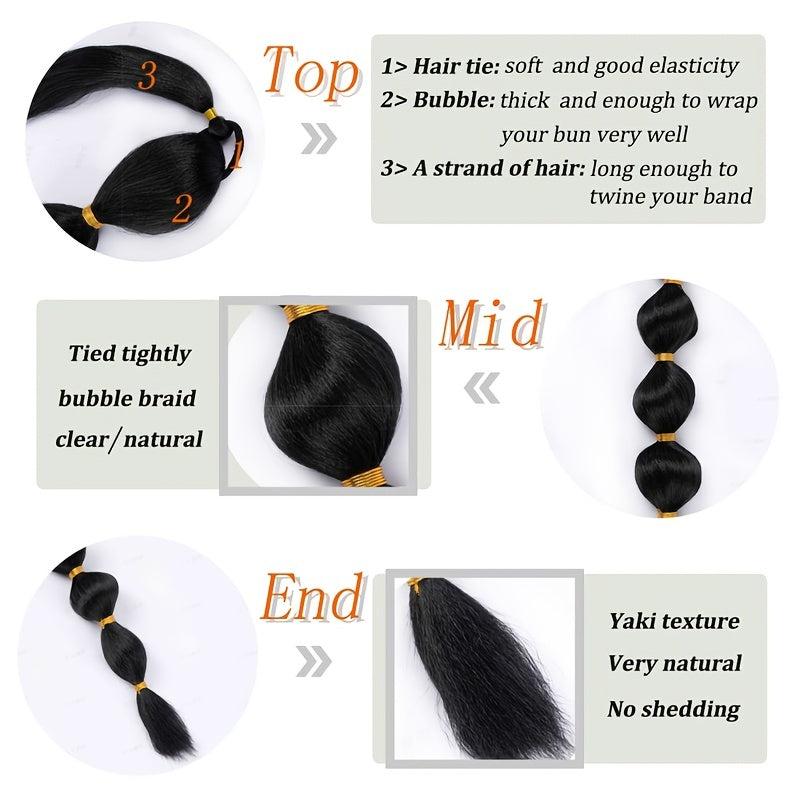 Bubble Ponytail With Hair Tie Elastic Hair Rope Synthetic Hair Extensions