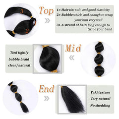 Bubble Ponytail With Hair Tie Elastic Hair Rope Synthetic Hair Extensions