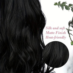 Wavy Synthetic Hair Extension Wire Adjustable Size 4 Clips