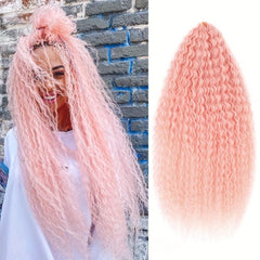 8 Cm Afro Curl Kinky Crochet Braiding Hair Extensions Ombre Pink Ginger