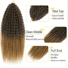 8 Cm Afro Curl Kinky Crochet Braiding Hair Extensions Ombre Pink Ginger