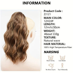 30 48 Cm Claw Clip In Ponytail Hair Extensions Short Curly Ponytail
