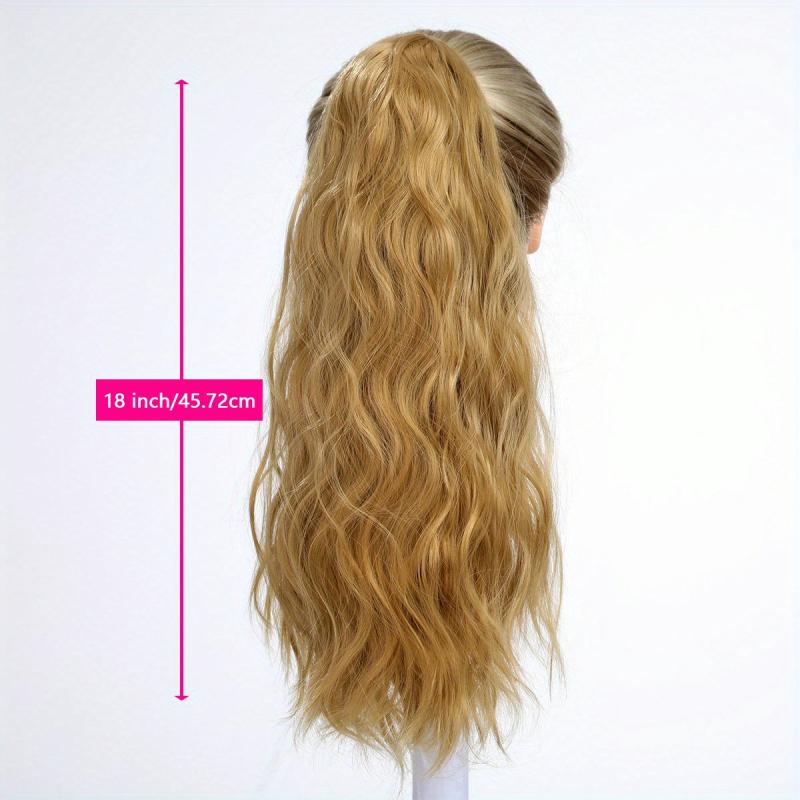Long Corn Wave Pony Tail Hair Extension 45-72 cm Claw Clip