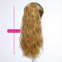 Long Corn Wave Pony Tail Hair Extension 45-72 cm Claw Clip