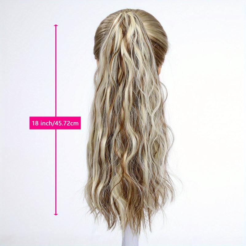 Long Corn Wave Pony Tail Hair Extension 45-72 cm Claw Clip