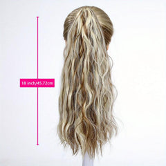 Long Corn Wave Pony Tail Hair Extension 45-72 cm Claw Clip