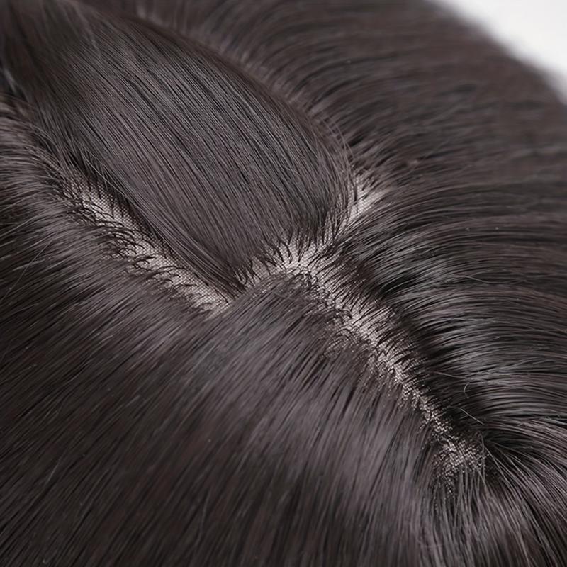 Women's Topper with Bangs Clip-On Hair Piece Covering Thinning Gray Hair