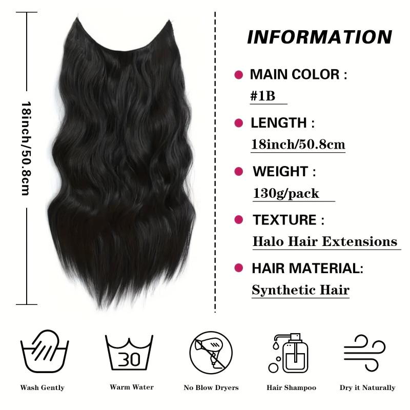 45-72cm Invisible Wire Hair Extensions Long Wavy Secret Hairpiece