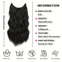 45-72cm Invisible Wire Hair Extensions Long Wavy Secret Hairpiece