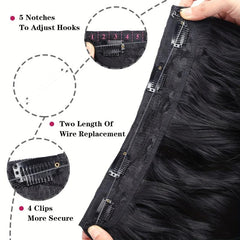 45-72cm Invisible Wire Hair Extensions Long Wavy Secret Hairpiece