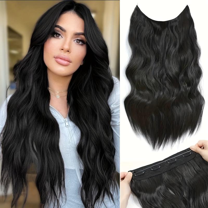 45-72cm Invisible Wire Hair Extensions Long Wavy Secret Hairpiece